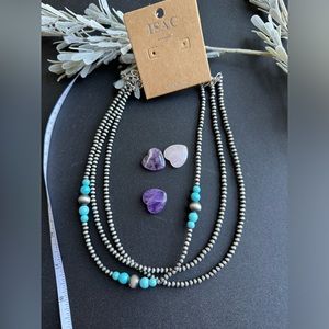 Triple layer turquoise necklace